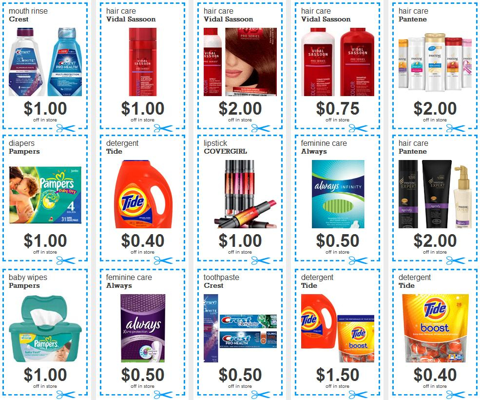 15 New P G Printable Coupons Tide Pampers Crest And