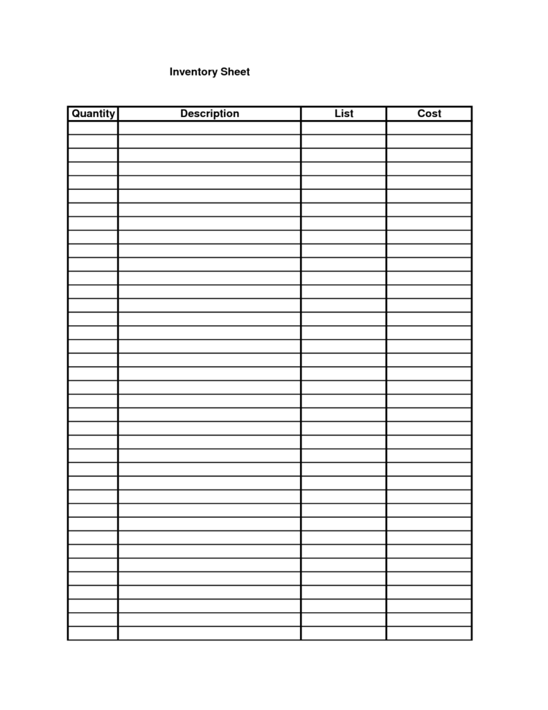 18 Best Images Of Inventory Worksheet Template Blank