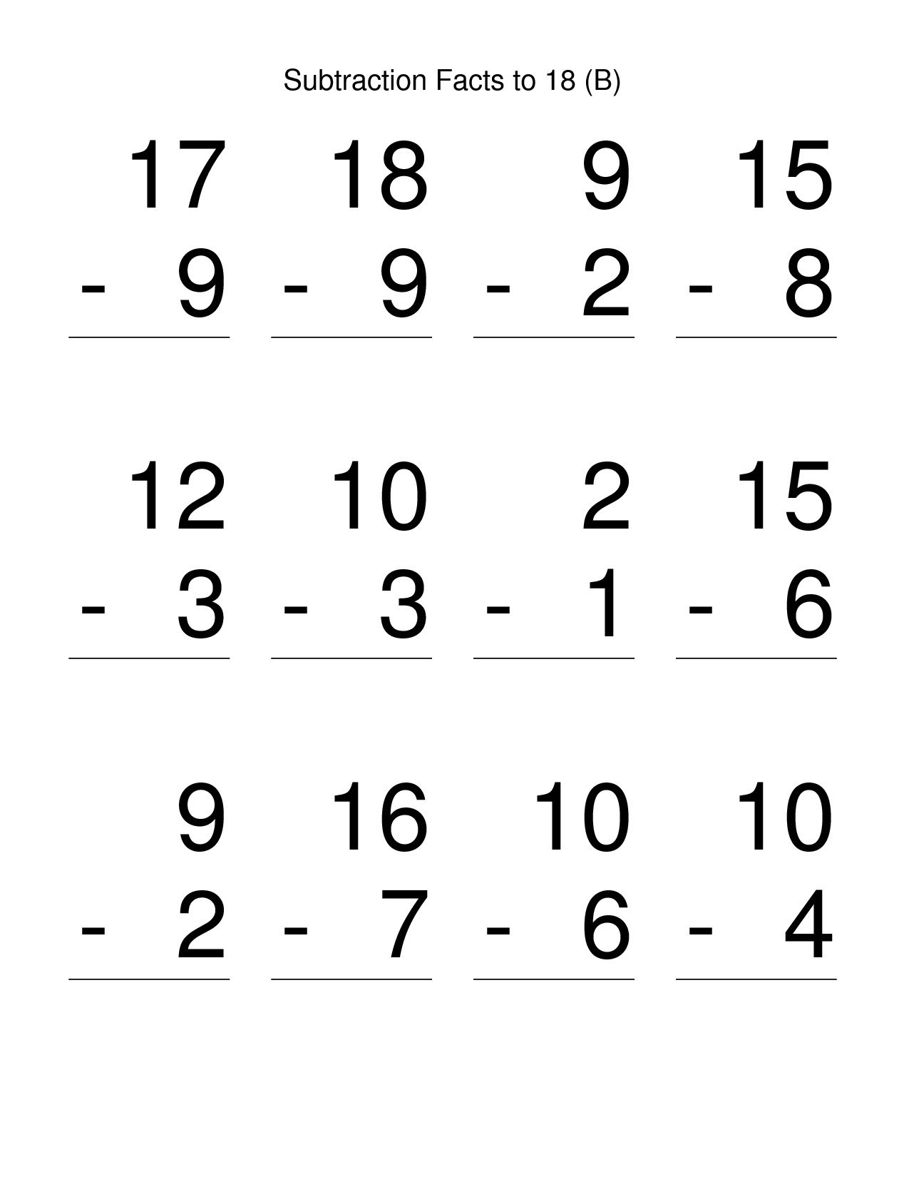 First Grade Math Worksheets