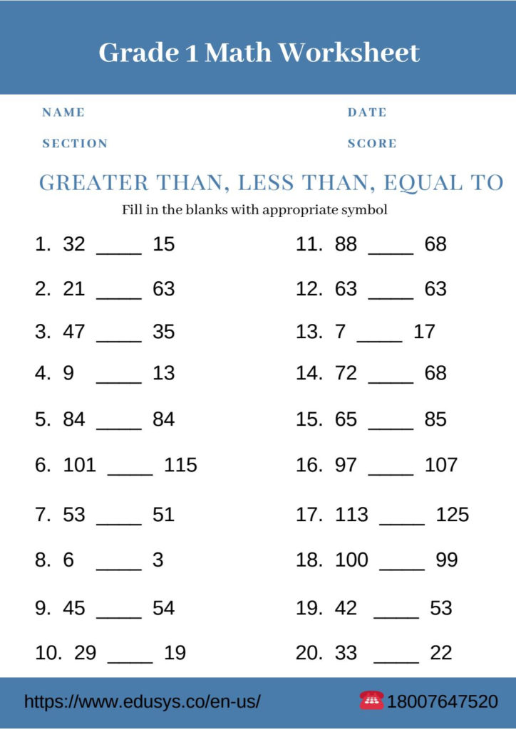 1St Grade Math Worksheets Printable Free Pdf Download By