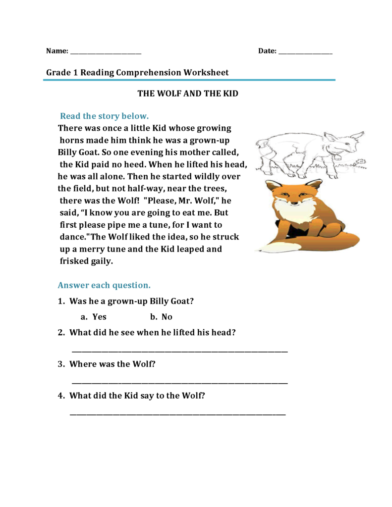 1st Grade Reading Worksheets