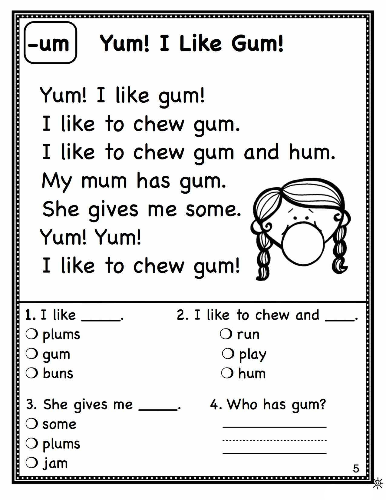 1st Grade Reading Worksheets