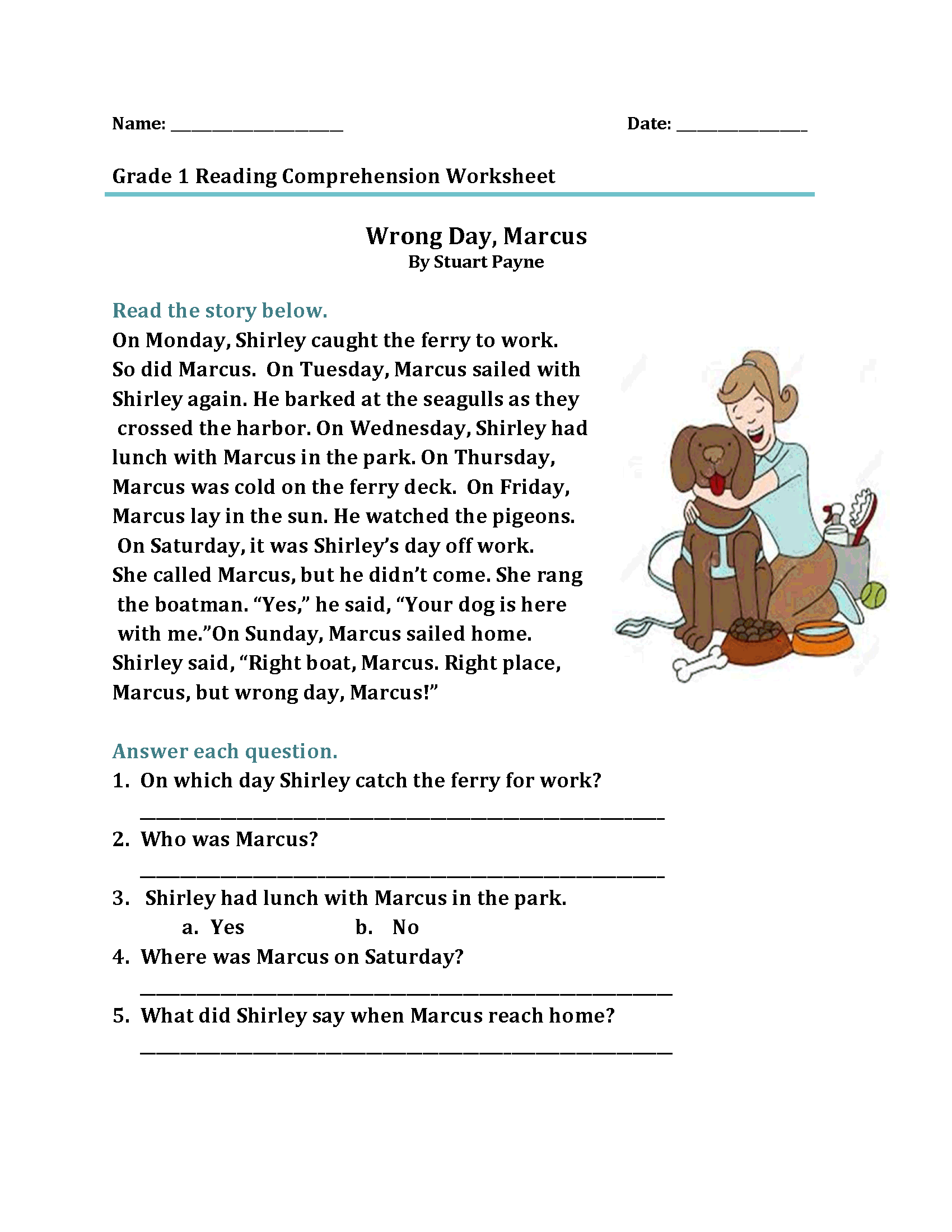 1st Grade Reading Worksheets