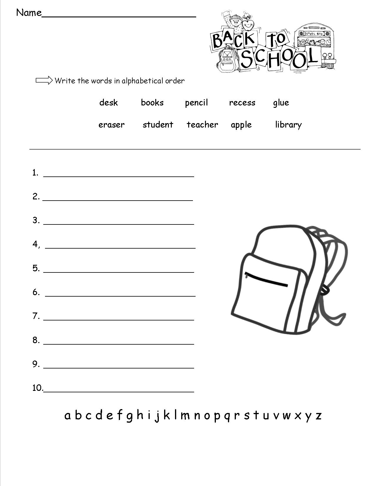 First Grade Printable Worksheets