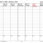 2021 Weekly Planner Printable