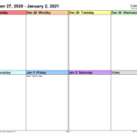 2021 Weekly Planner Template