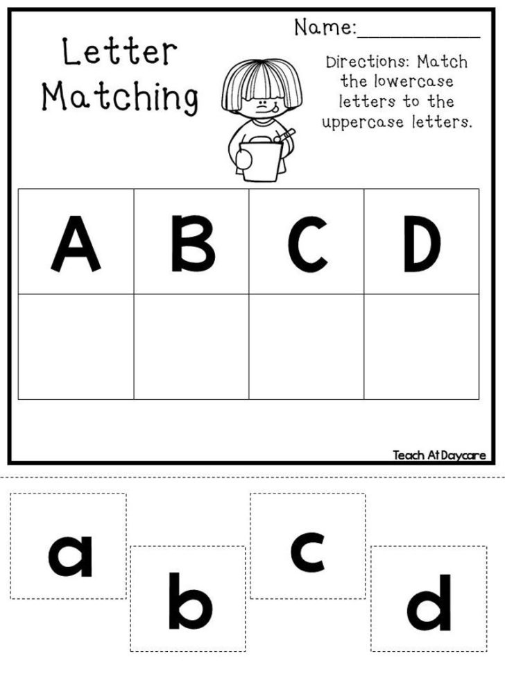 Abc Matching Printable Free Printable Alphabet Kindergarten Worksheets
