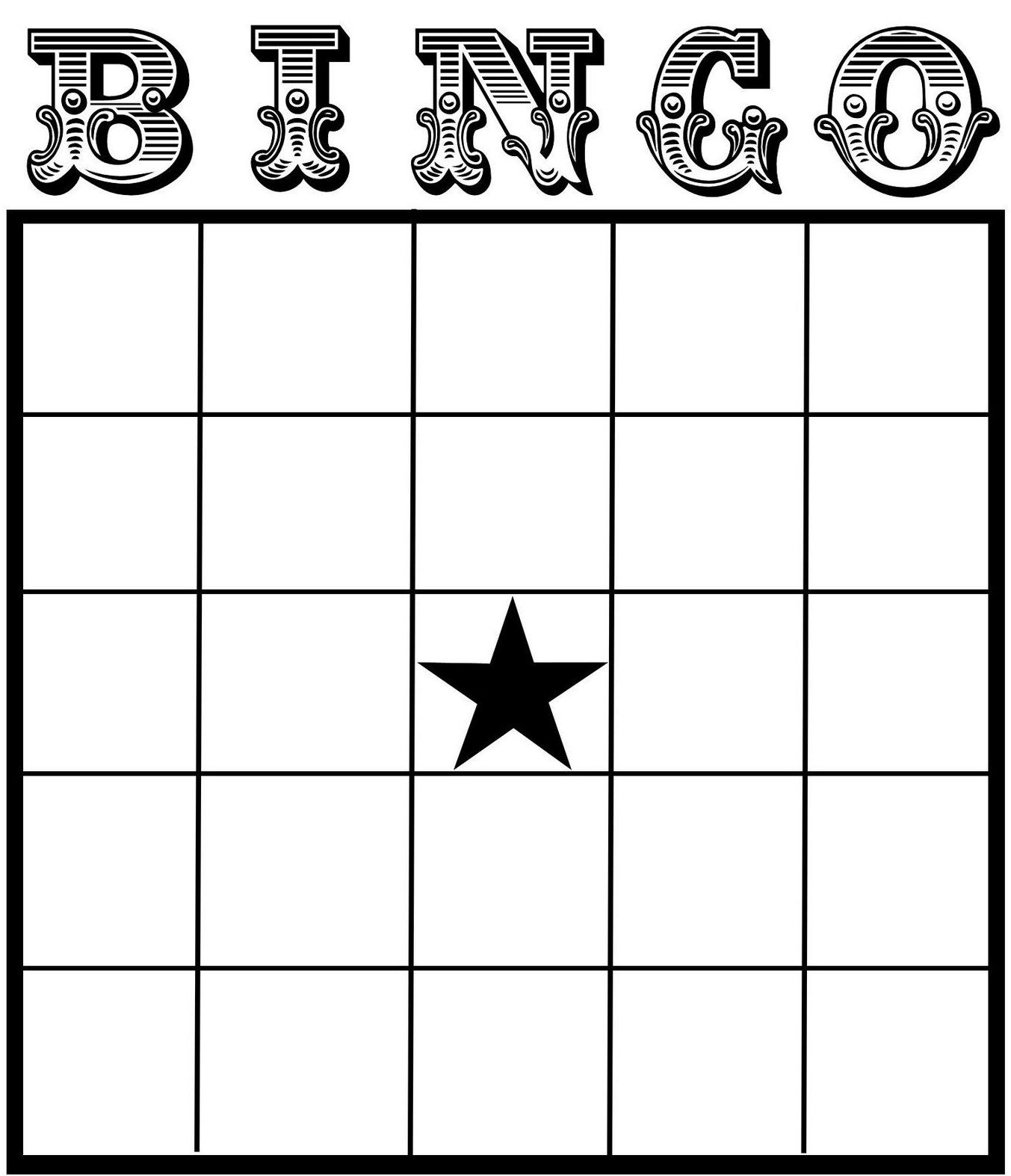 Printable Blank Bingo Cards