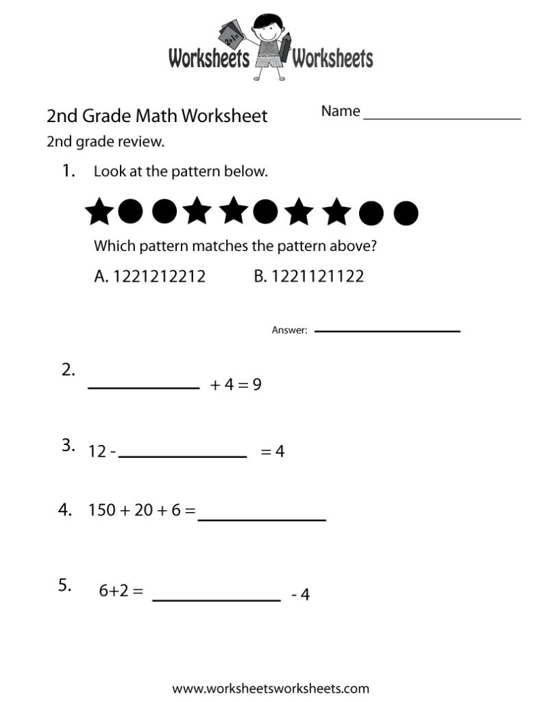 2nd Grade Math Review Worksheet Free Printable