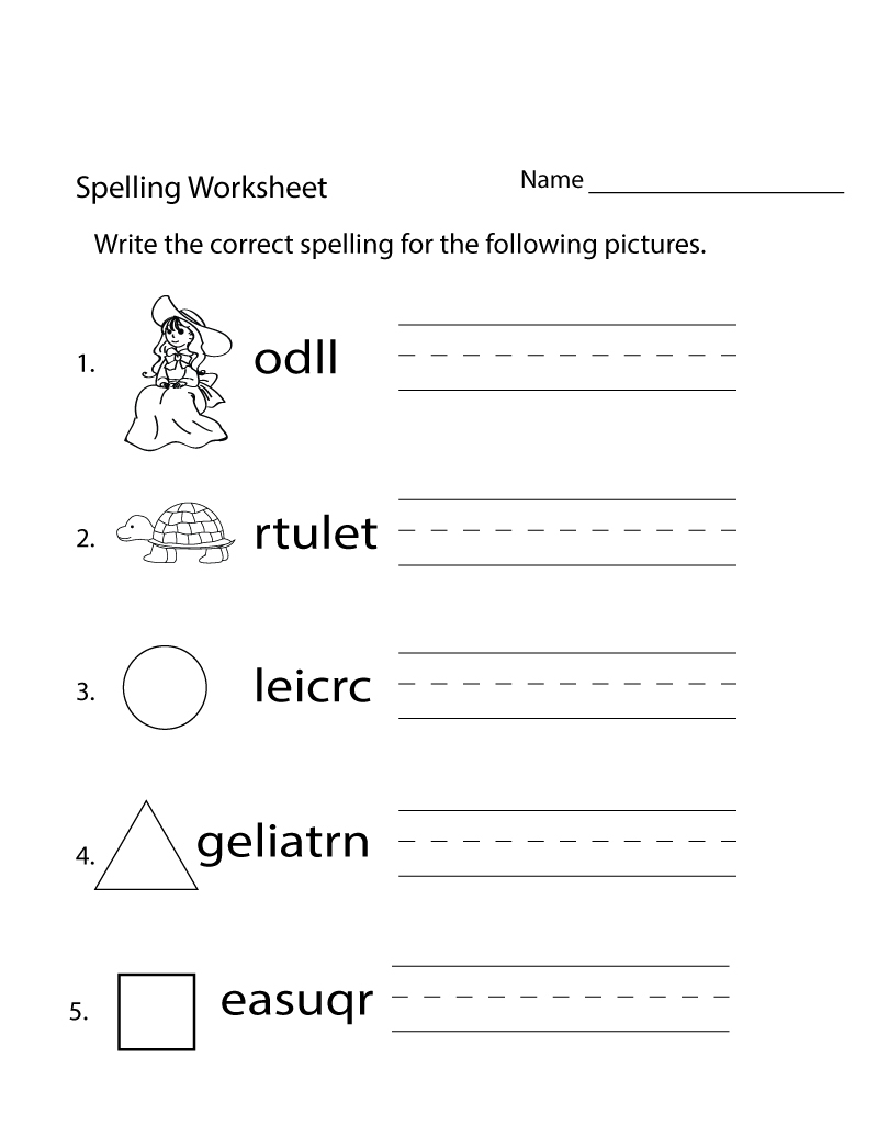 2nd Grade Spelling Worksheets