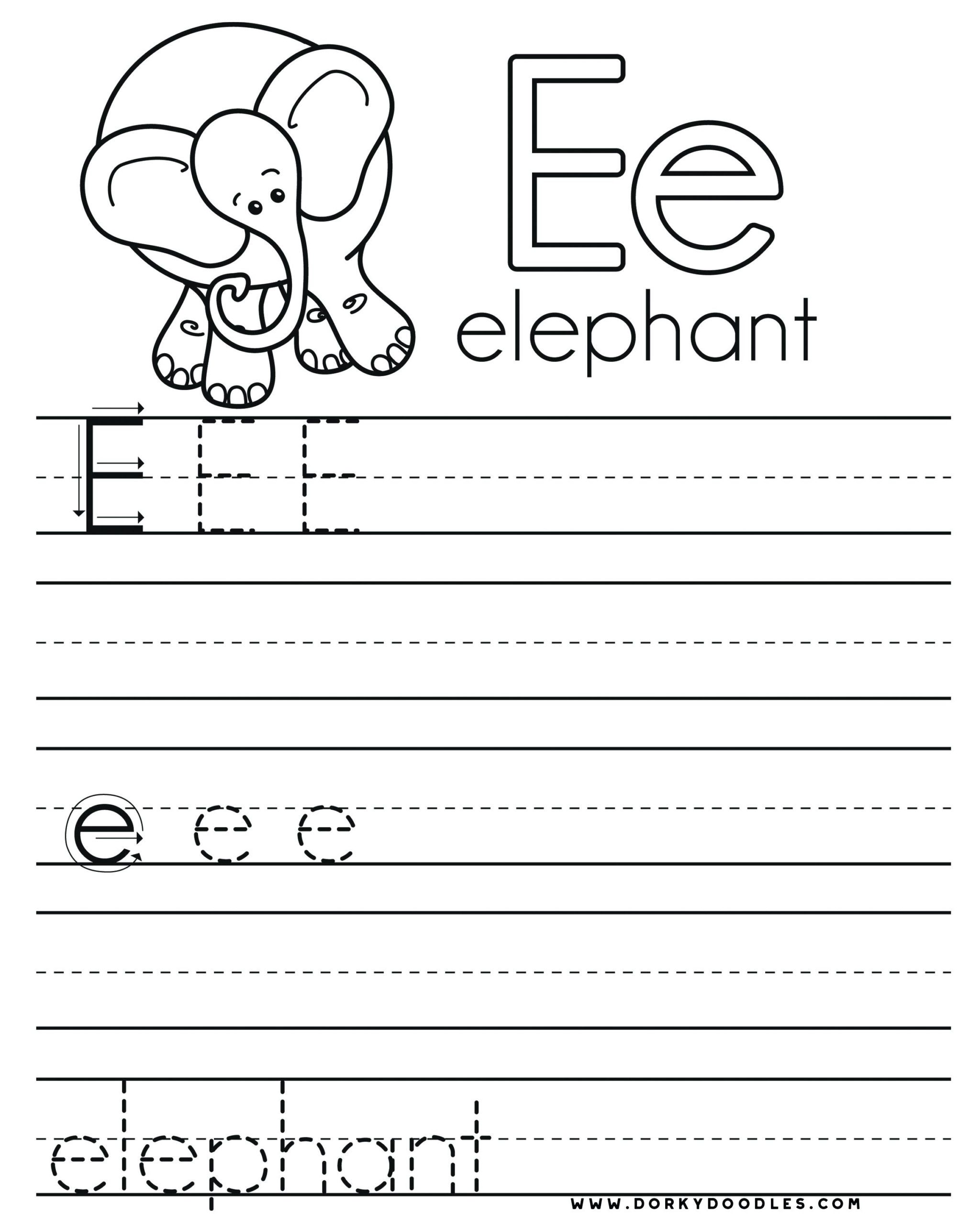 Letter E Free Printable Worksheets