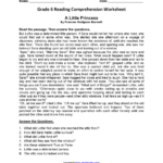 6th Grade Reading Comprehension Worksheets Multiple Choice