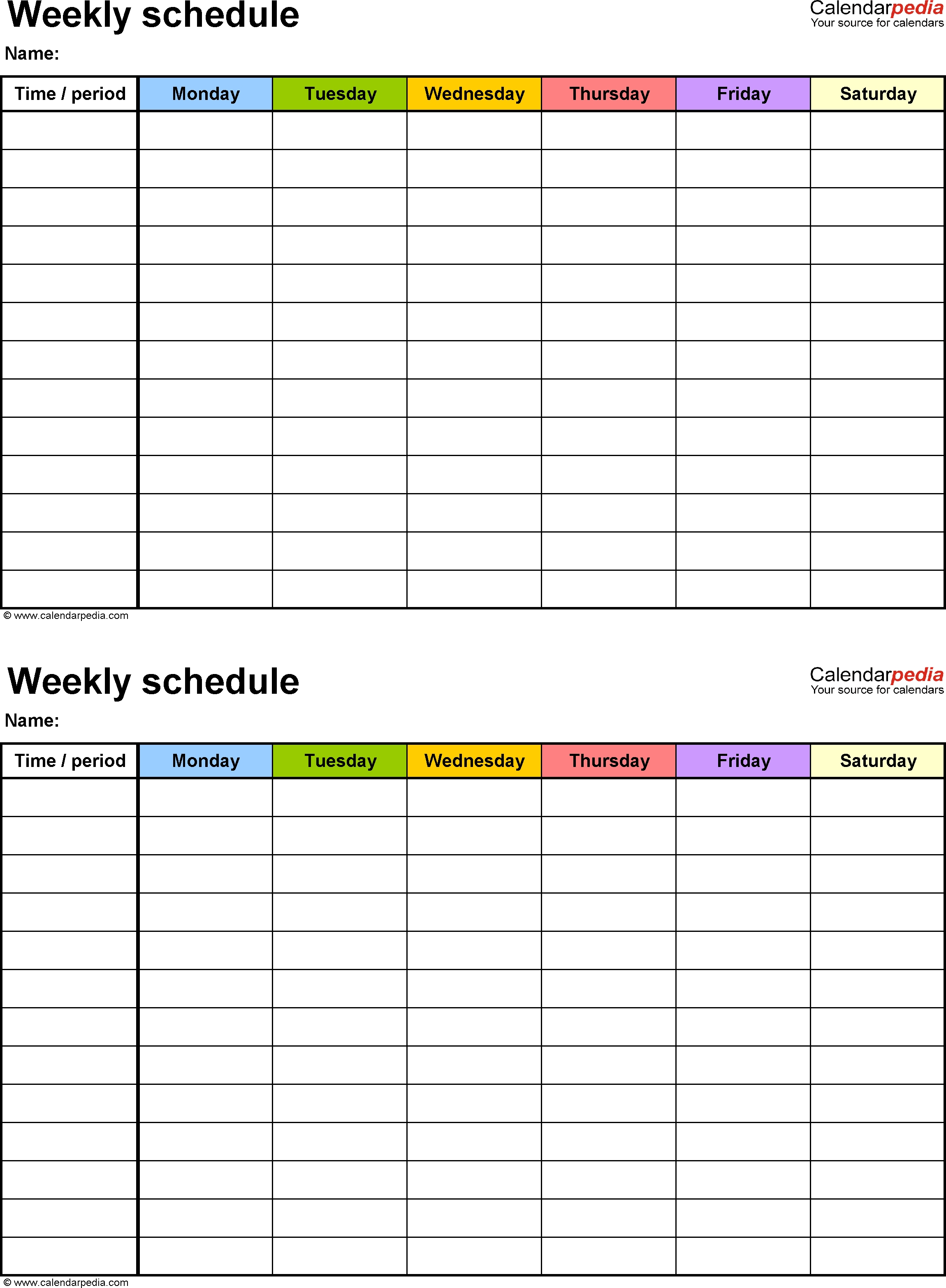 7 Day Free Printable Weekly Planner