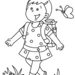 A Preschool Girl Student On Her First Day Of School