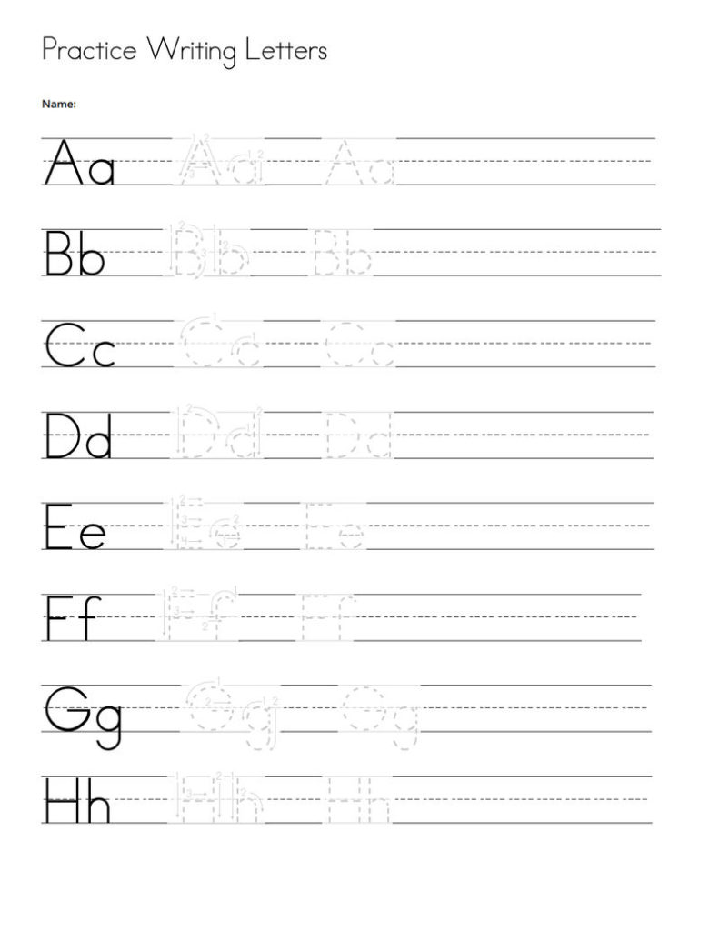 Abc Practice Sheet Writing 001 Coloring Sheets