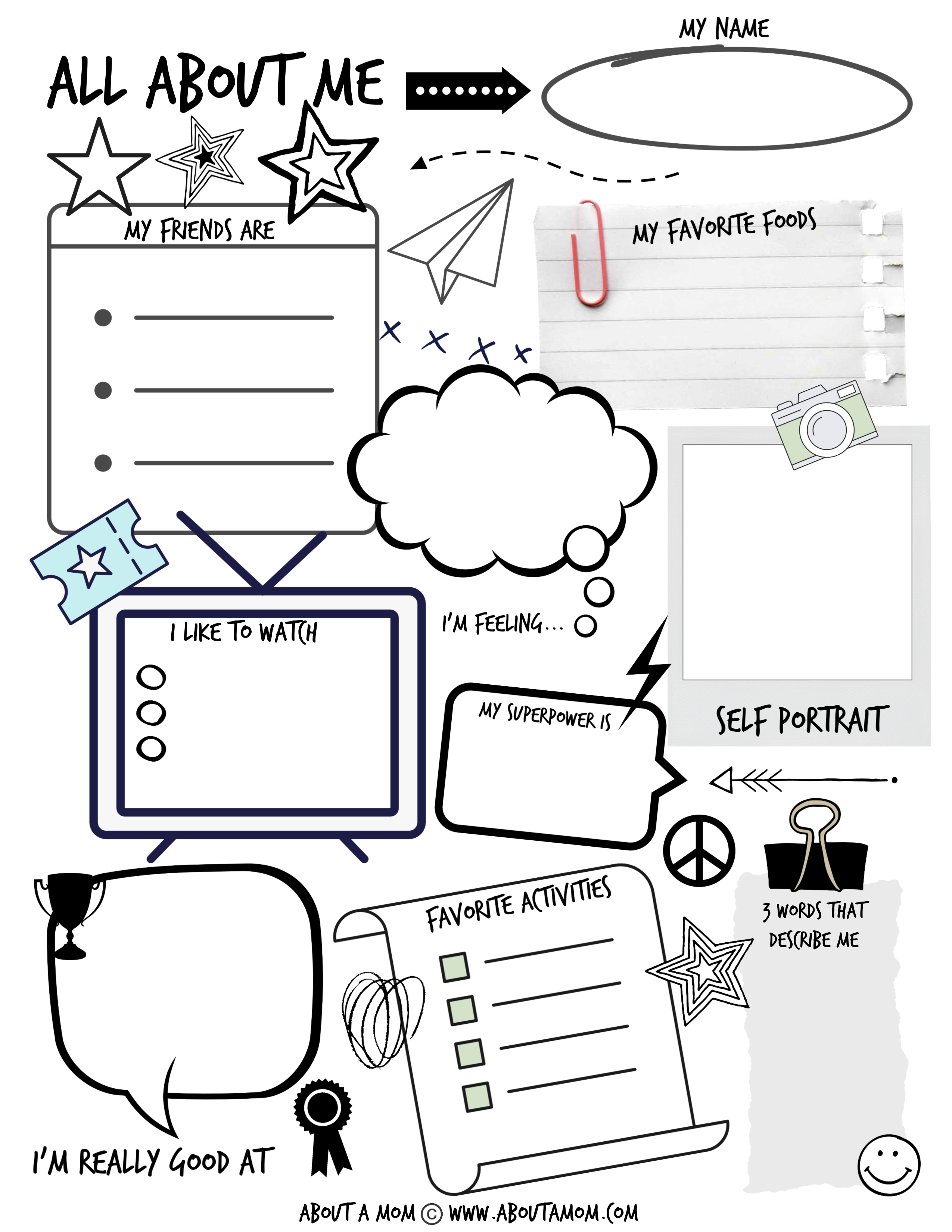 All About Me Printable