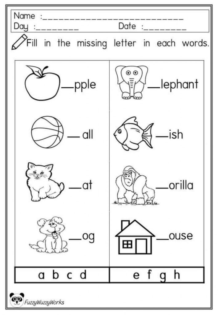 Beginning Letters Worksheet