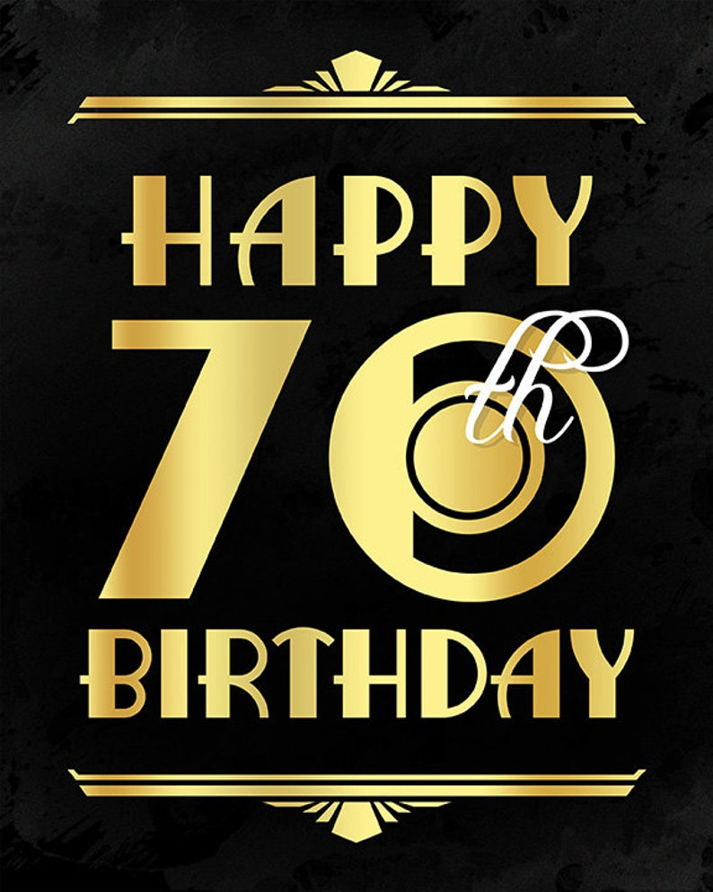 Birthday Decorations Happy 70th Birthday Printable Sign