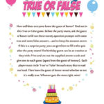 Birthday True Or False 50th Birthday Party Games 40th
