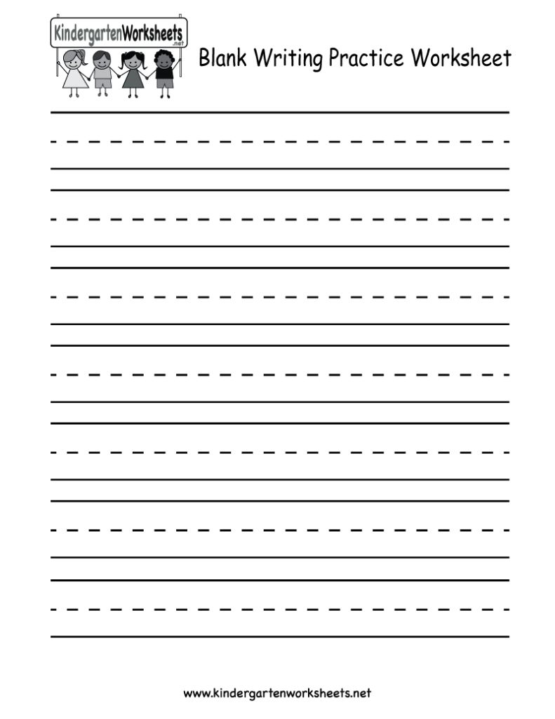 Blank Writing Practice Worksheet Free Kindergarten