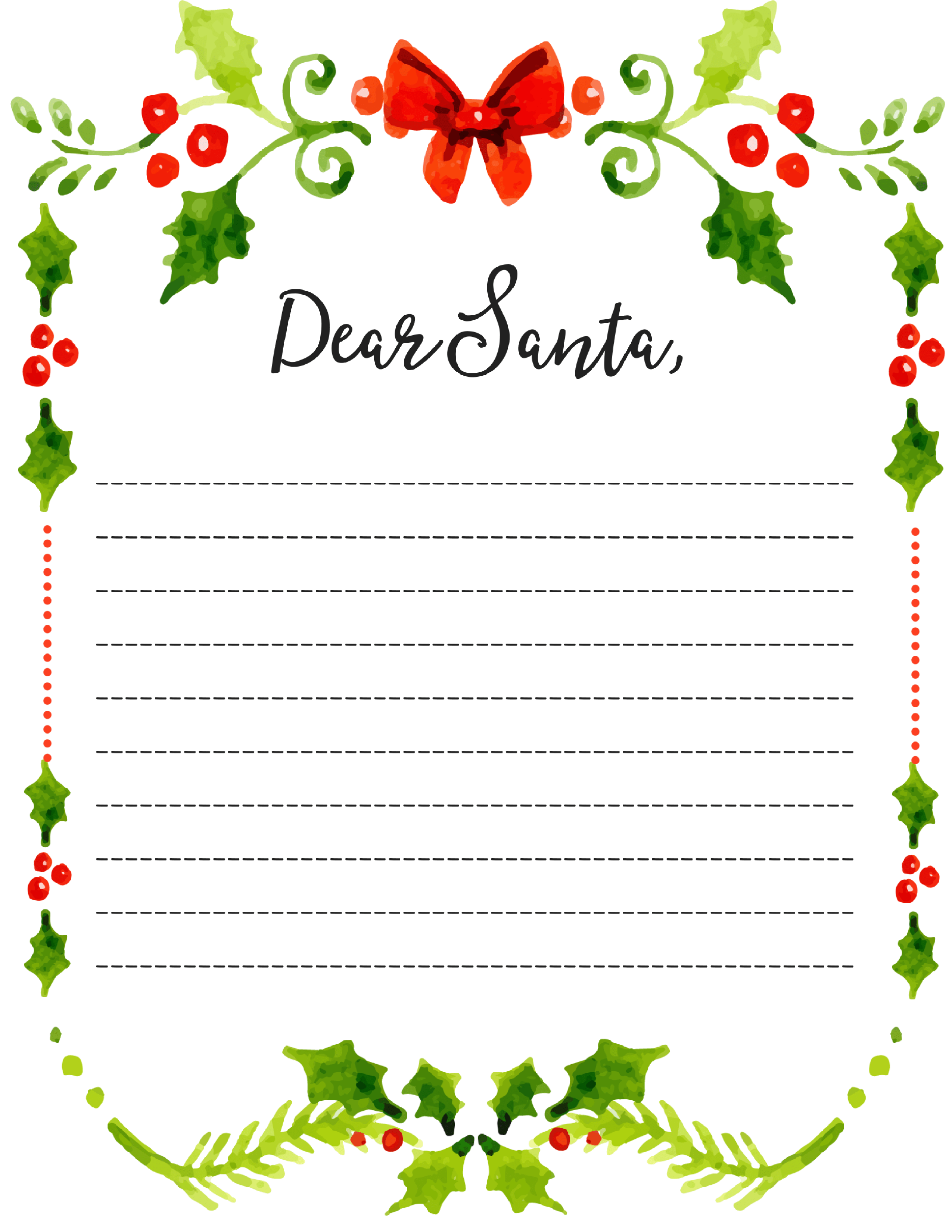 Blank Santa Letter Template