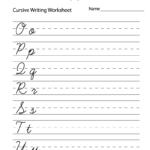 Easy Cursive Writing Worksheet Free Printable