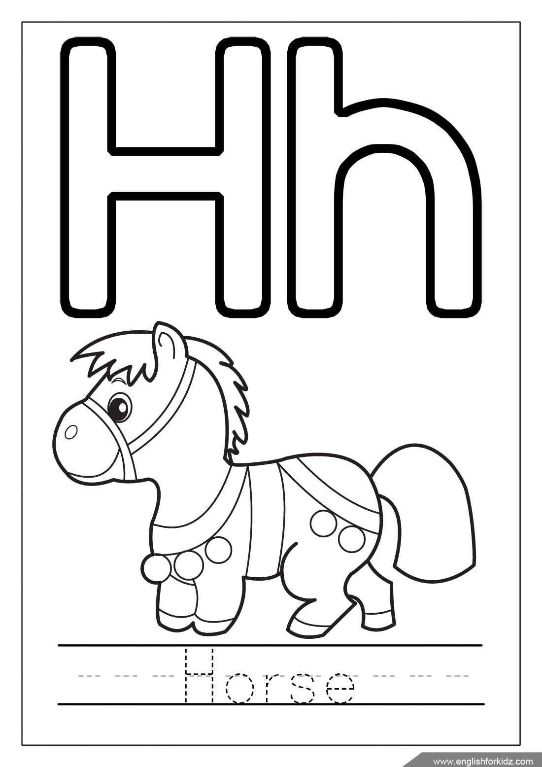 Letter H Coloring Pages