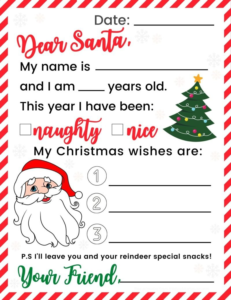 Letter To Santa Printable