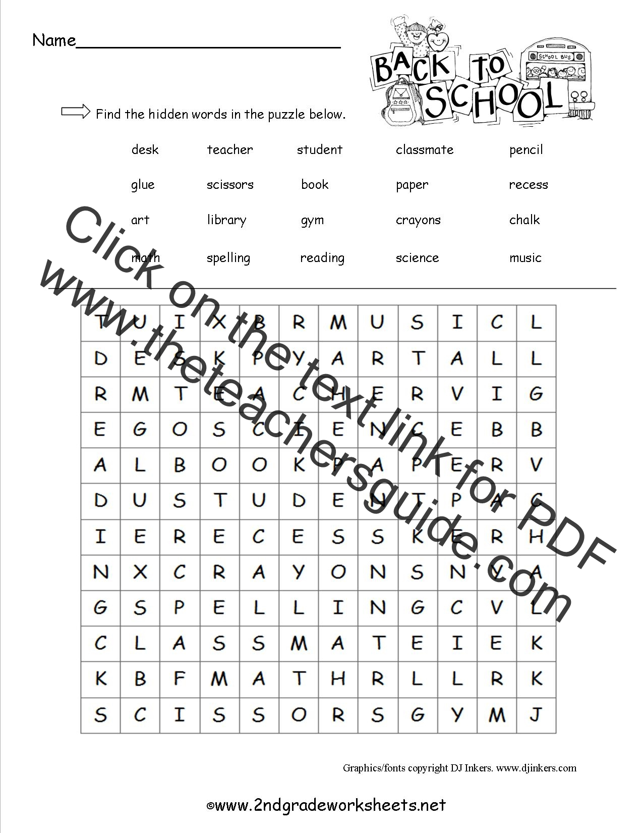 Free School Worksheets