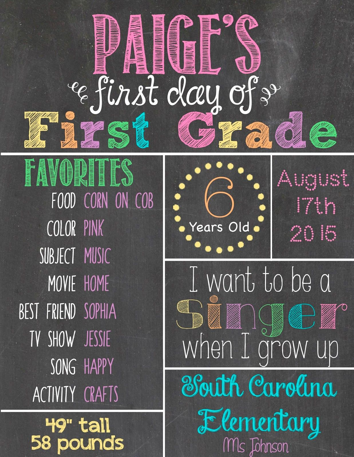 First Day Of School Template