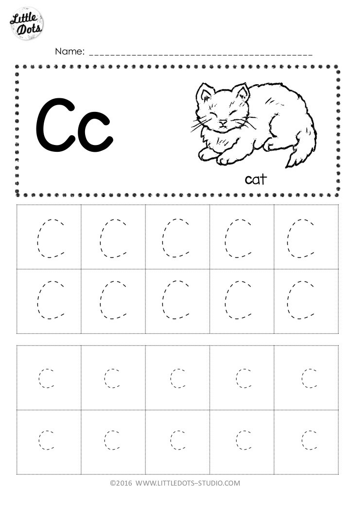 Tracing The Letter C Free Printable | Printable Crossword Puzzles