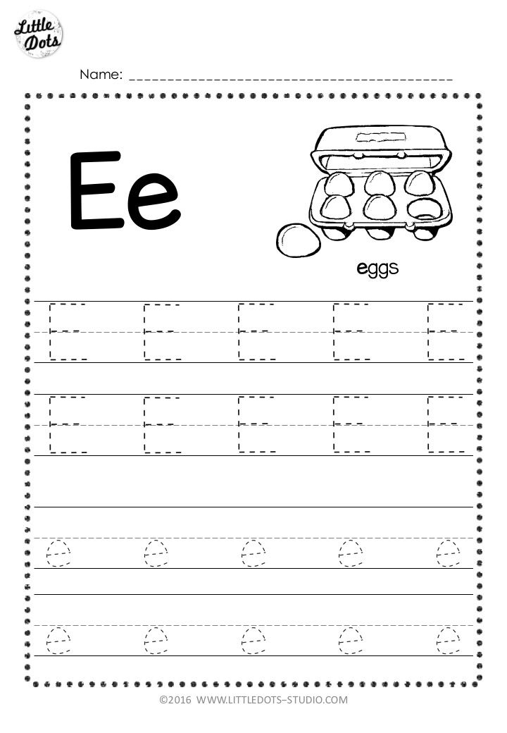 Letter E Free Printable Worksheets
