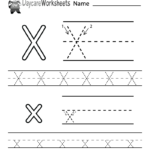 Free Letter X Alphabet Learning Worksheet For Preschool