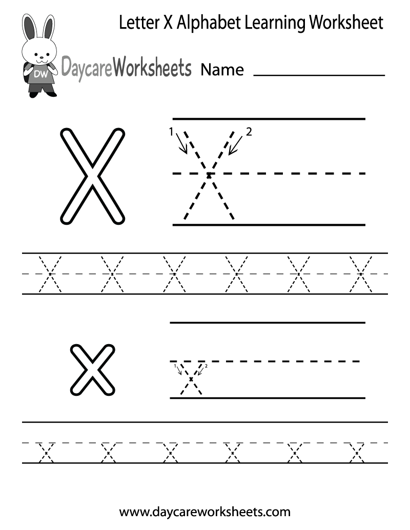 Letter X Free Printable Worksheets