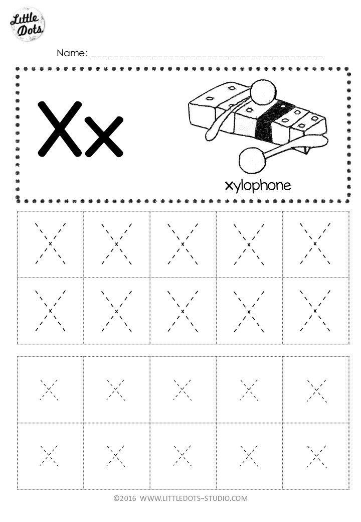 Letter X Free Printable Worksheets