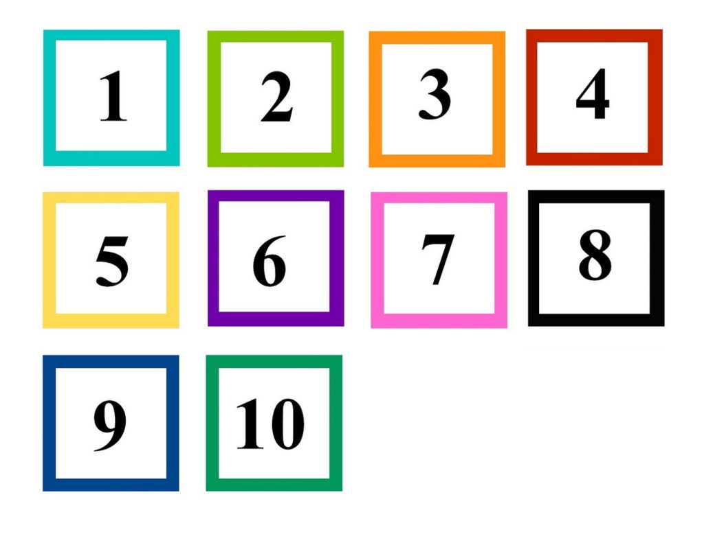 Free Printable Numbers 1-10