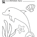 Free Preschool Dolphin Coloring Worksheet