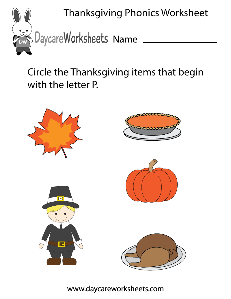 Thanksgiving Worksheets For Preschoolers