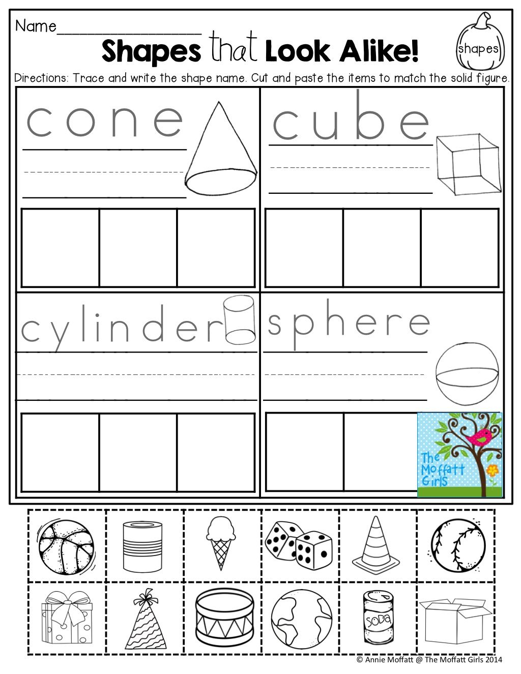 Free Printable 3d Shapes Worksheets For Kindergarten