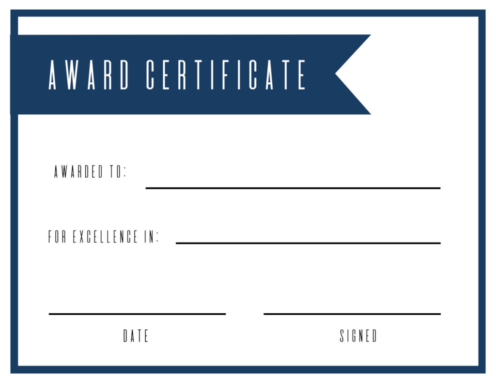 Free Printable Award Certificate Template Paper Trail Design