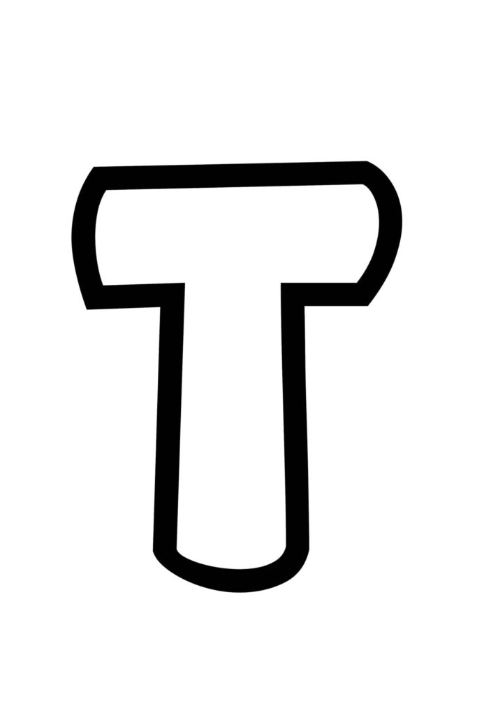 Free Printable Bubble Letter Stencils Bubble Letter T