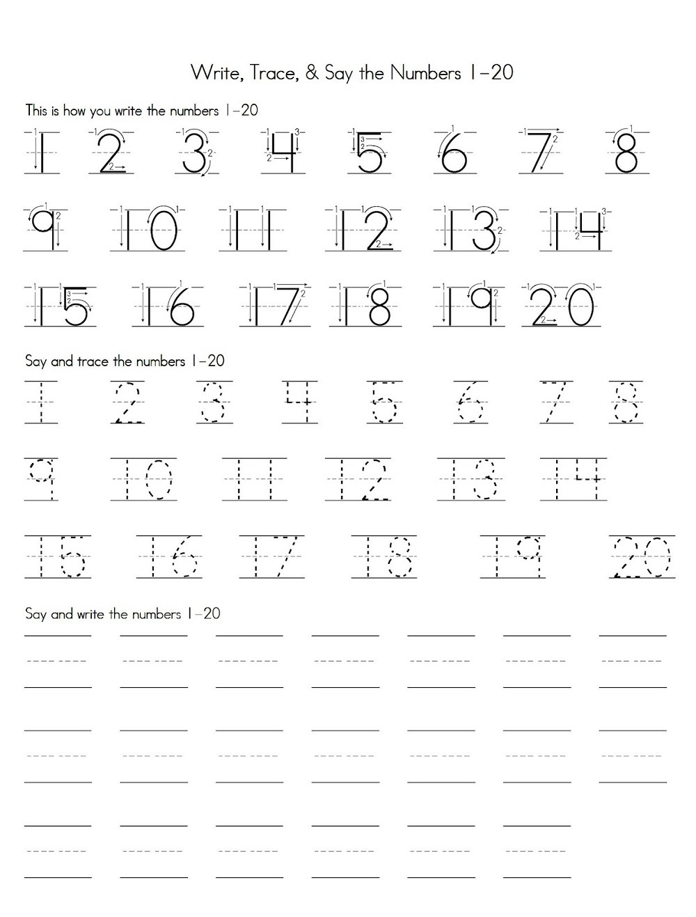 Kindergarten Printable Worksheets