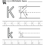 Free Printable Letter K Alphabet Learning Worksheet For
