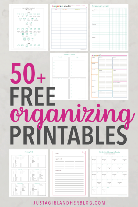 Free Printable Organizing Sheets