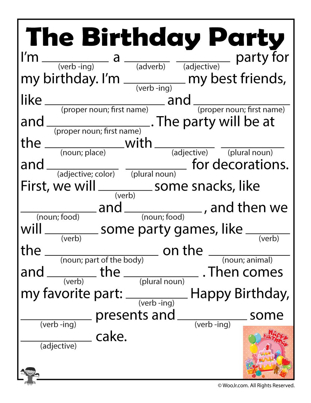 Mad Libs Printable