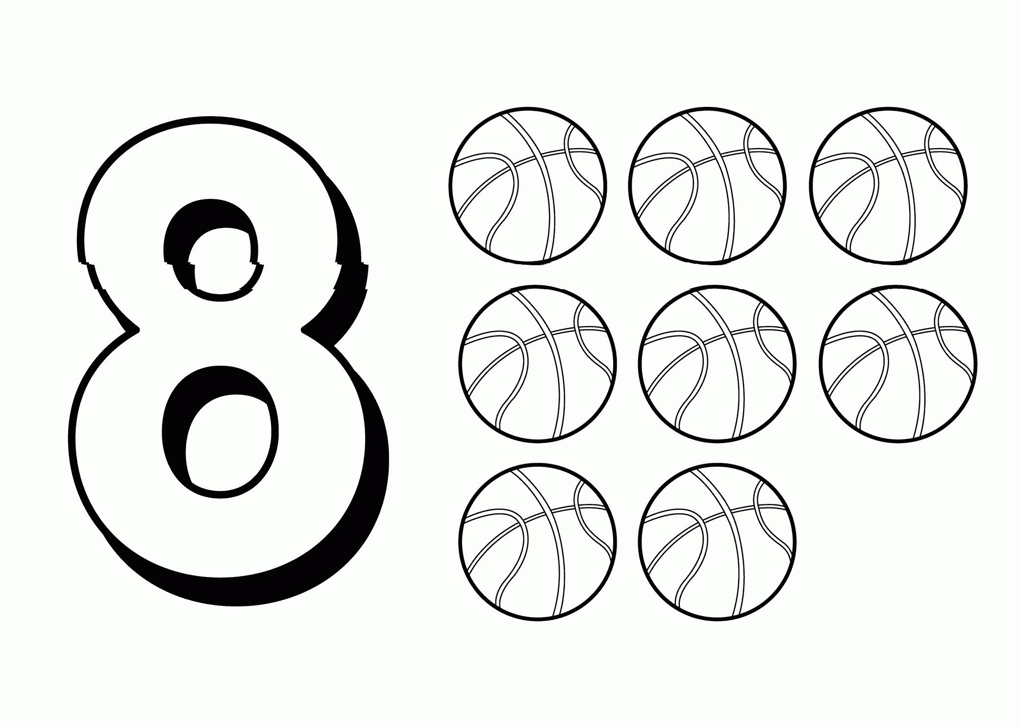 Number 8 Free Printable