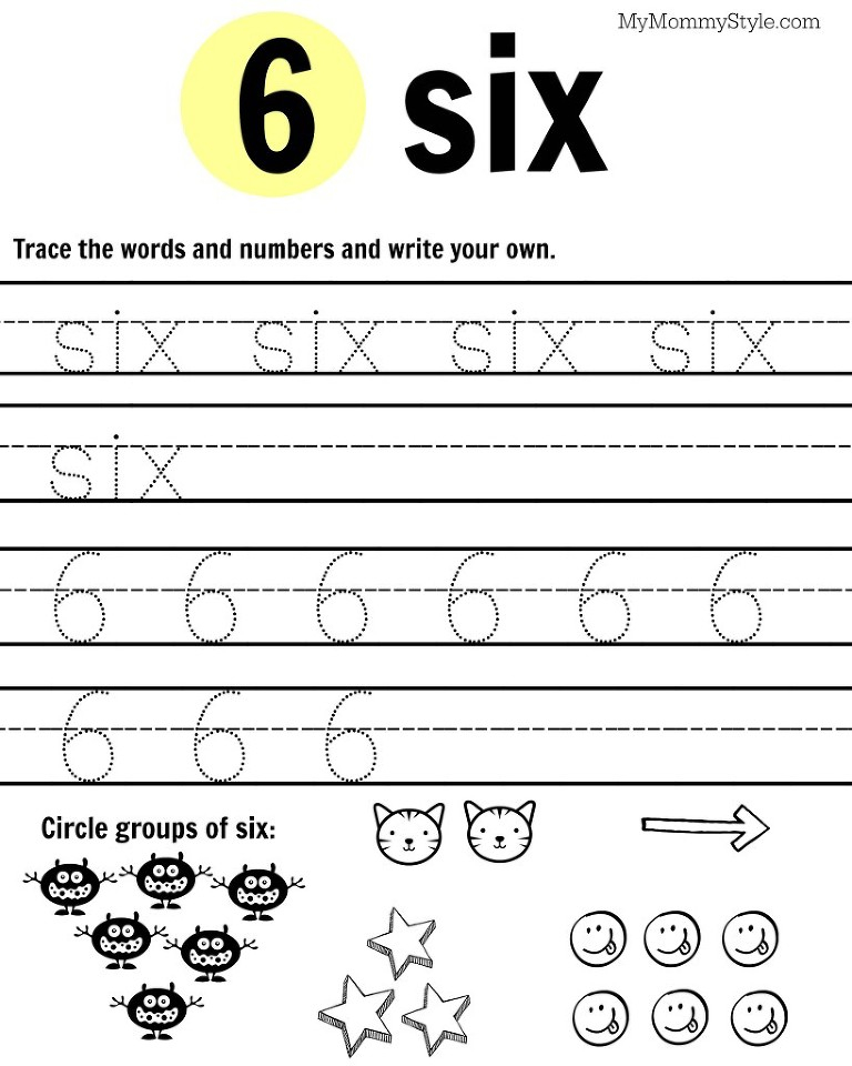 Number 6 Free Printables