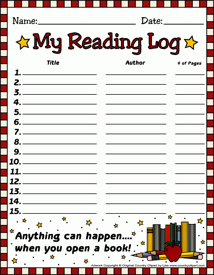 Free Printable Reading Log