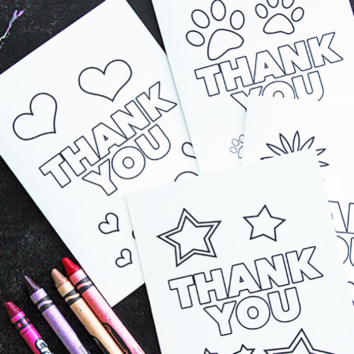 Free Printable Thank You Cards To Color