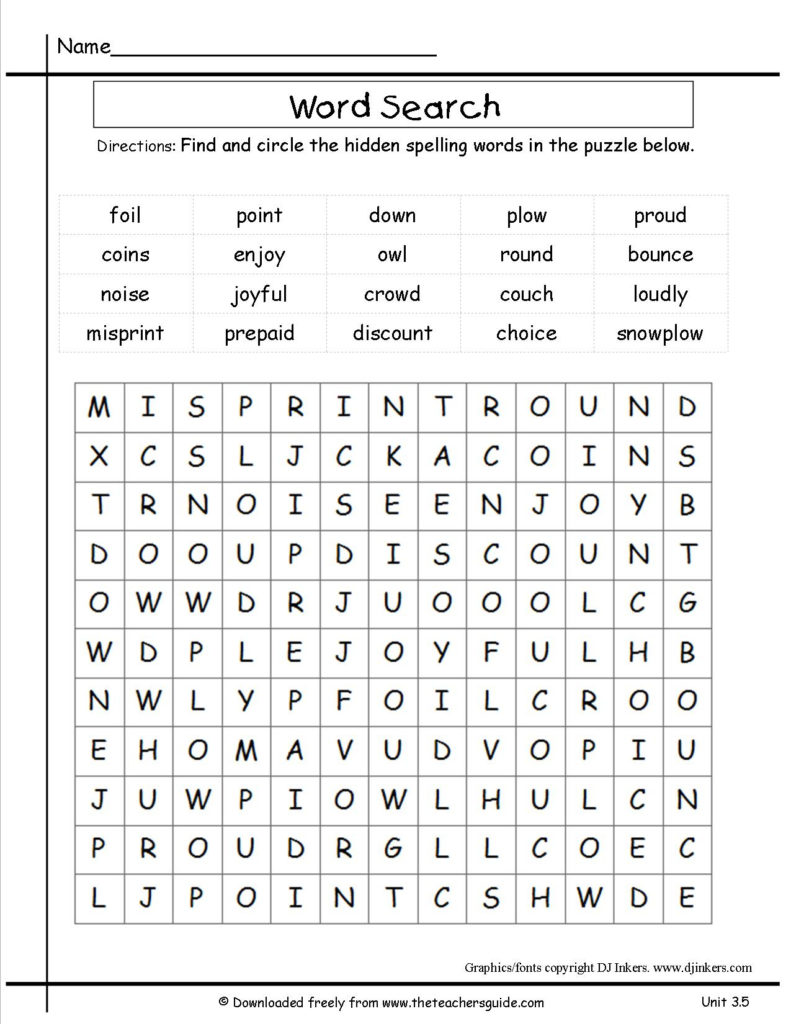Free Printable Vocabulary Worksheets For 3Rd Grade